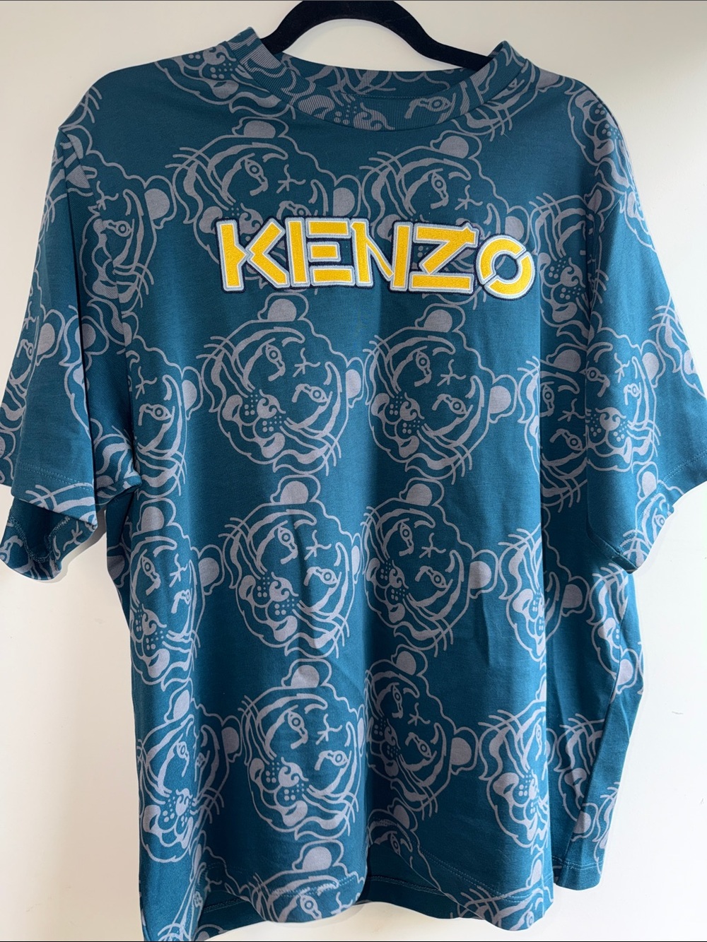 NWT KENZO Teal Year of the Tiger Logo Tee Men’s Size Large